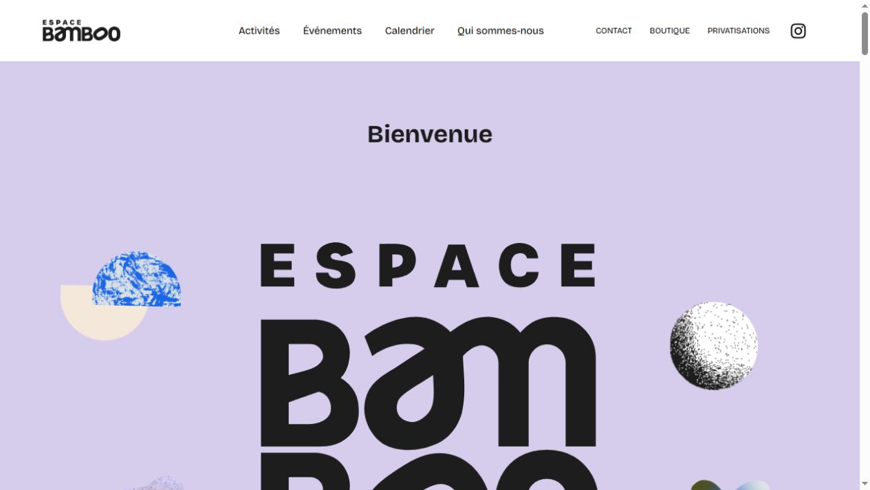 Espace Bamboo website homepage